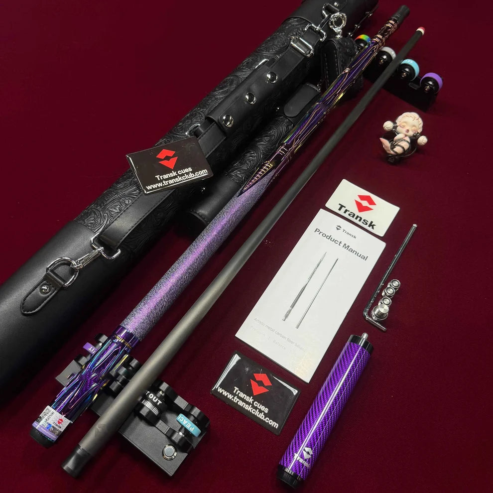 Metal Carbon Fiber Pool Cue Set - 10.5/11.8/12.5mm Tip, Adjustable Weight, Gold/Red/Purple Options, Professional Billiard Stick for Advanced Players