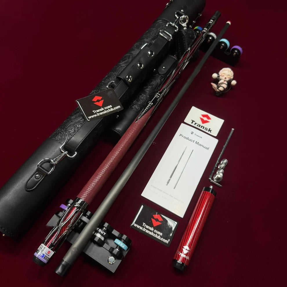 Metal Carbon Fiber Pool Cue Set - 10.5/11.8/12.5mm Tip, Adjustable Weight, Gold/Red/Purple Options, Professional Billiard Stick for Advanced Players