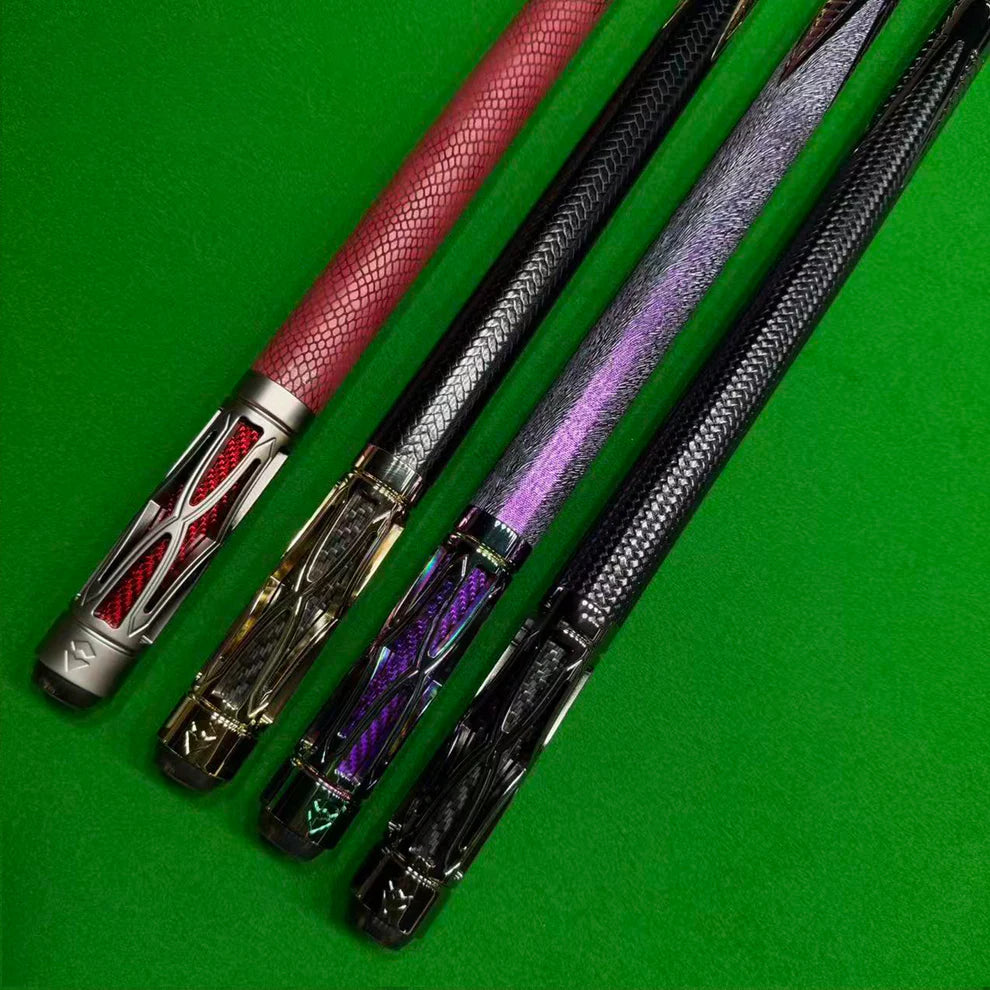 Metal Carbon Fiber Pool Cue Set - 10.5/11.8/12.5mm Tip, Adjustable Weight, Gold/Red/Purple Options, Professional Billiard Stick for Advanced Players