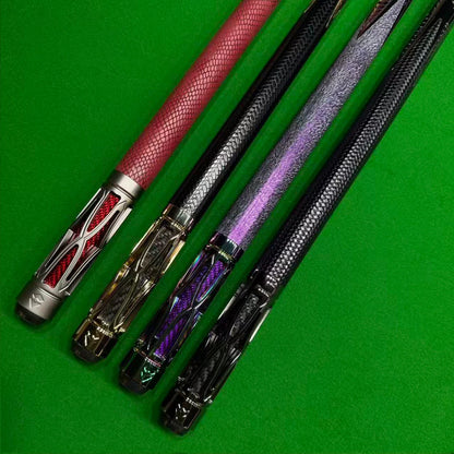 Metal Carbon Fiber Pool Cue Set - 10.5/11.8/12.5mm Tip, Adjustable Weight, Gold/Red/Purple Options, Professional Billiard Stick for Advanced Players