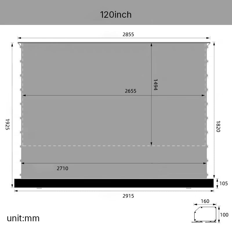 Electric Floor Rising Projector Screen 72″-150″ Nano 4K