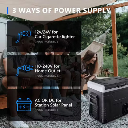 50L Portable Fridge Freezer – DC/AC Powered, Ice-Free Cooling Anywhere