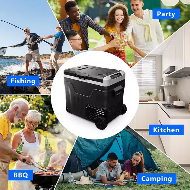 50L Portable Fridge Freezer – DC/AC Powered, Ice-Free Cooling Anywhere