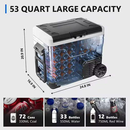 50L Portable Fridge Freezer – DC/AC Powered, Ice-Free Cooling Anywhere