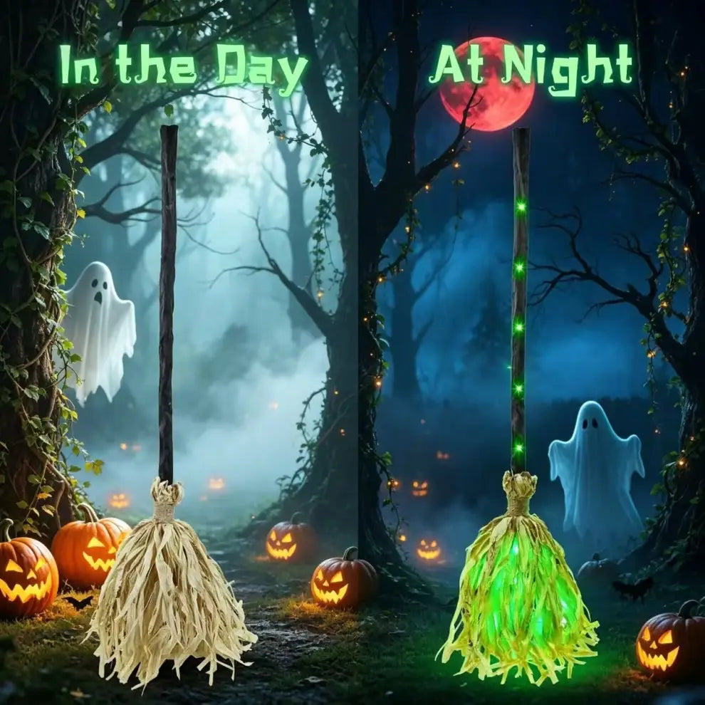 ✨ Animated Dancing Witch Broom with Lights & Music🧹