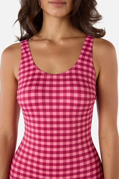 Gingham Boyleg One Piece
