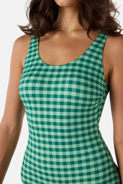Gingham Boyleg One Piece
