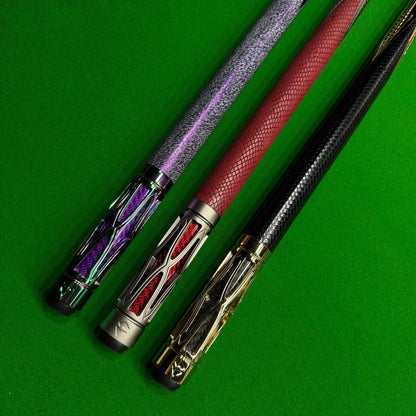 Metal Carbon Fiber Pool Cue - 10.5/11.8/12.5mm Tip, Adjustable Weight, Purple, Professional Billiard Stick for Advanced Players