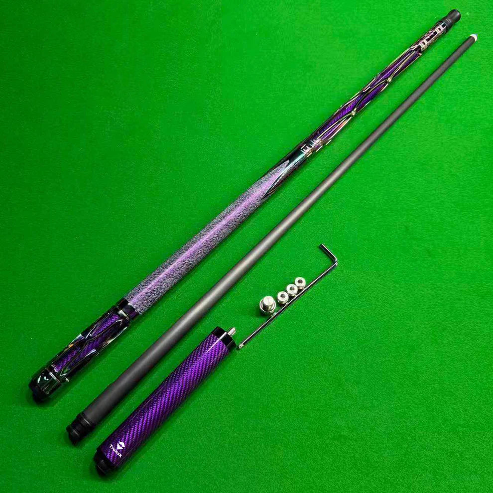 Metal Carbon Fiber Pool Cue - 10.5/11.8/12.5mm Tip, Adjustable Weight, Purple, Professional Billiard Stick for Advanced Players